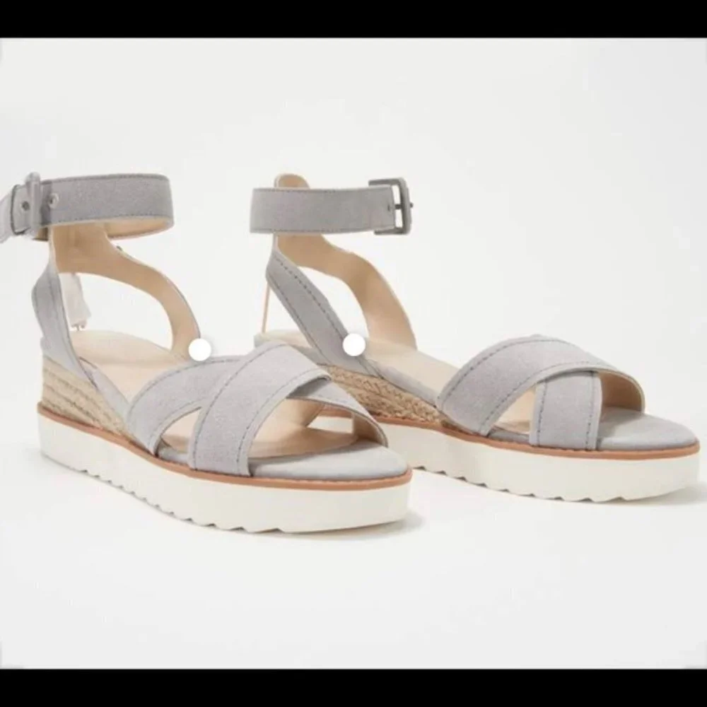 Marc Fisher Jovana Suede Leather Cross Strap Wedge